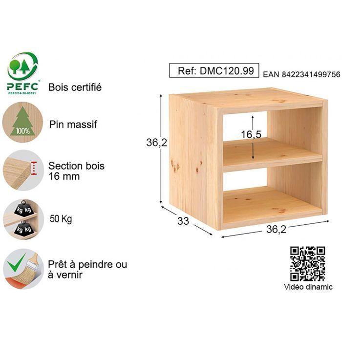 2-compartment Shelf, Wood, 36.2cm