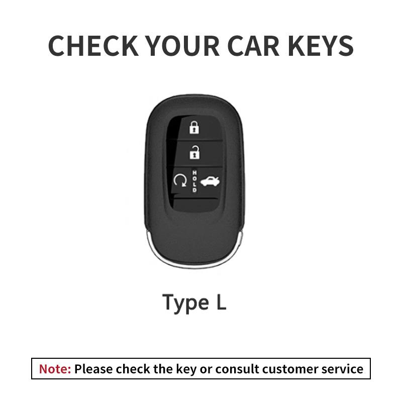 Zinc Alloy+ Leather Car Key Case Cover Accessory for Honda 2022 2023 2024 Accord Civic HR-V CR-V Pilot Sport SI EX EX-L Touring