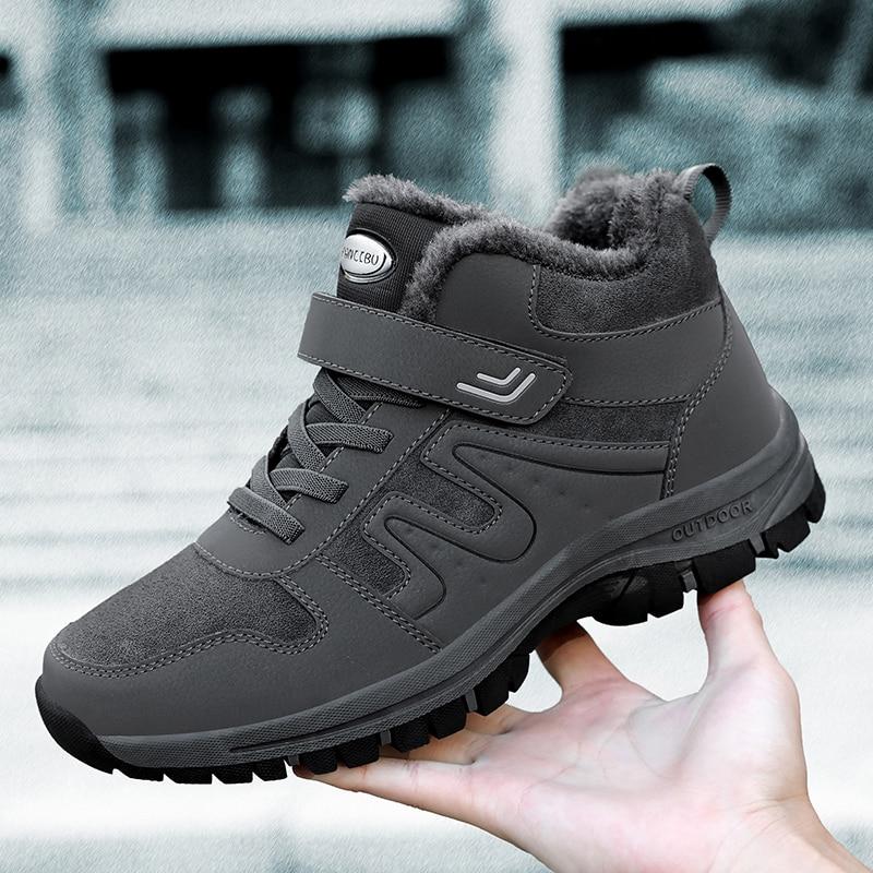 Warm Men Winter Boots Outdoor Warm Ankle Boots Lightweight Couple Walking Shoes Women Waterproof Snow Boots Winter Cotton Shoes