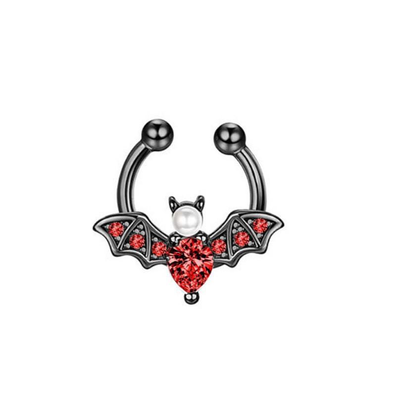 Dark Halloween Bat Stainless Steel Nose Stud Piercing Jewelry