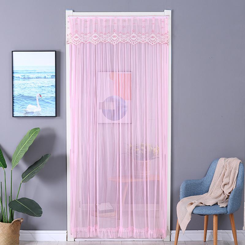 Rural Door Curtain Household Lace Anti-mosquito and Fly Bedroom Double-layer Screen Curtain No punch-free partition