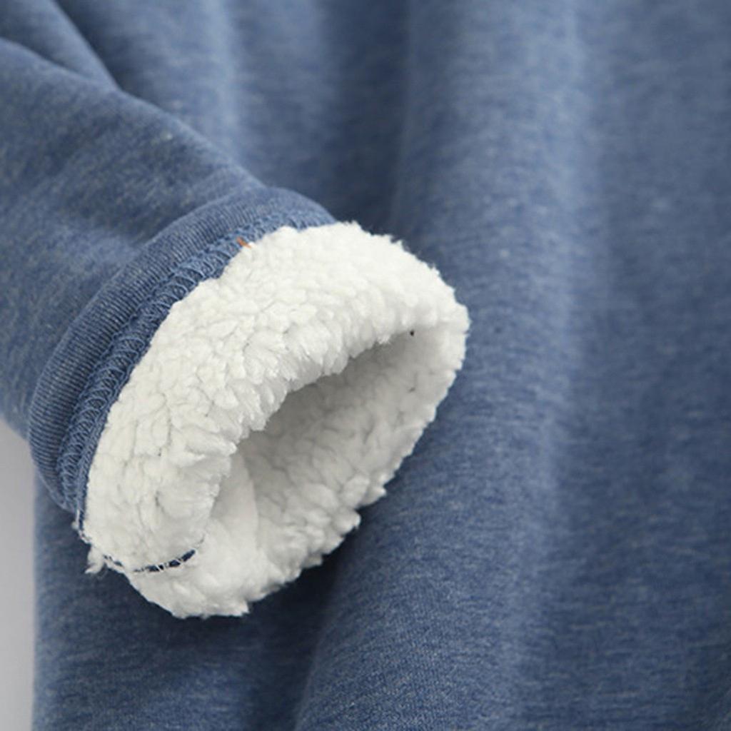 Women's Loose Fit Thickened Fleece Lined Lambswool Thermal Base Layer Shirt Comfortable Soft Fabric Long Sleeve Pullover Top for Autumn Winter