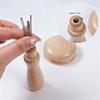 Sweater Care Darning Mushroom Set, Wooden Clothing Support with 10 Assorted Needle Types and Threader for Daily Household Repair Work