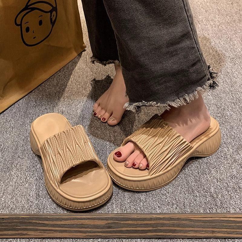 

v slippers women s summer outer wear new simple indoor thick-bottomed beach slippers non-slip 37-38