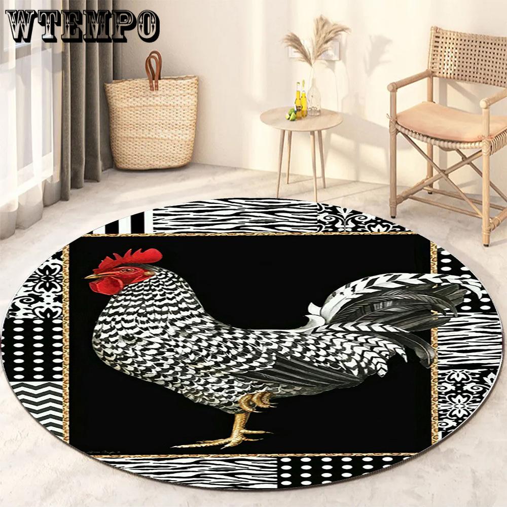 Round Living Room Carpet Thickening Bedroom Study Non-slip Floor Mats Office Circular Chair Rugs Machine Washable