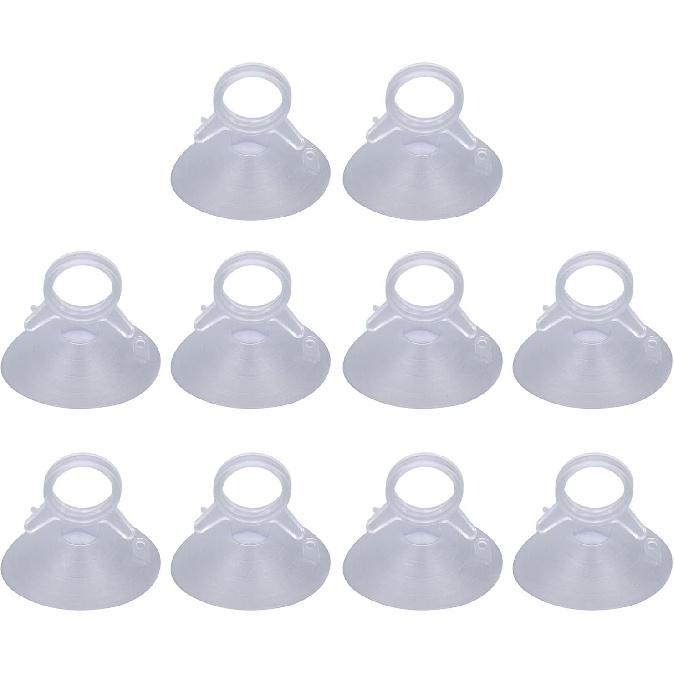 Sanpyl 10pcs PVC Mini Finger Buckle Sucker, Transparent Heavy Duty Suction Cup with Pull Ring Buckle, Portable Glass Puller for Solar Panel, Car, and