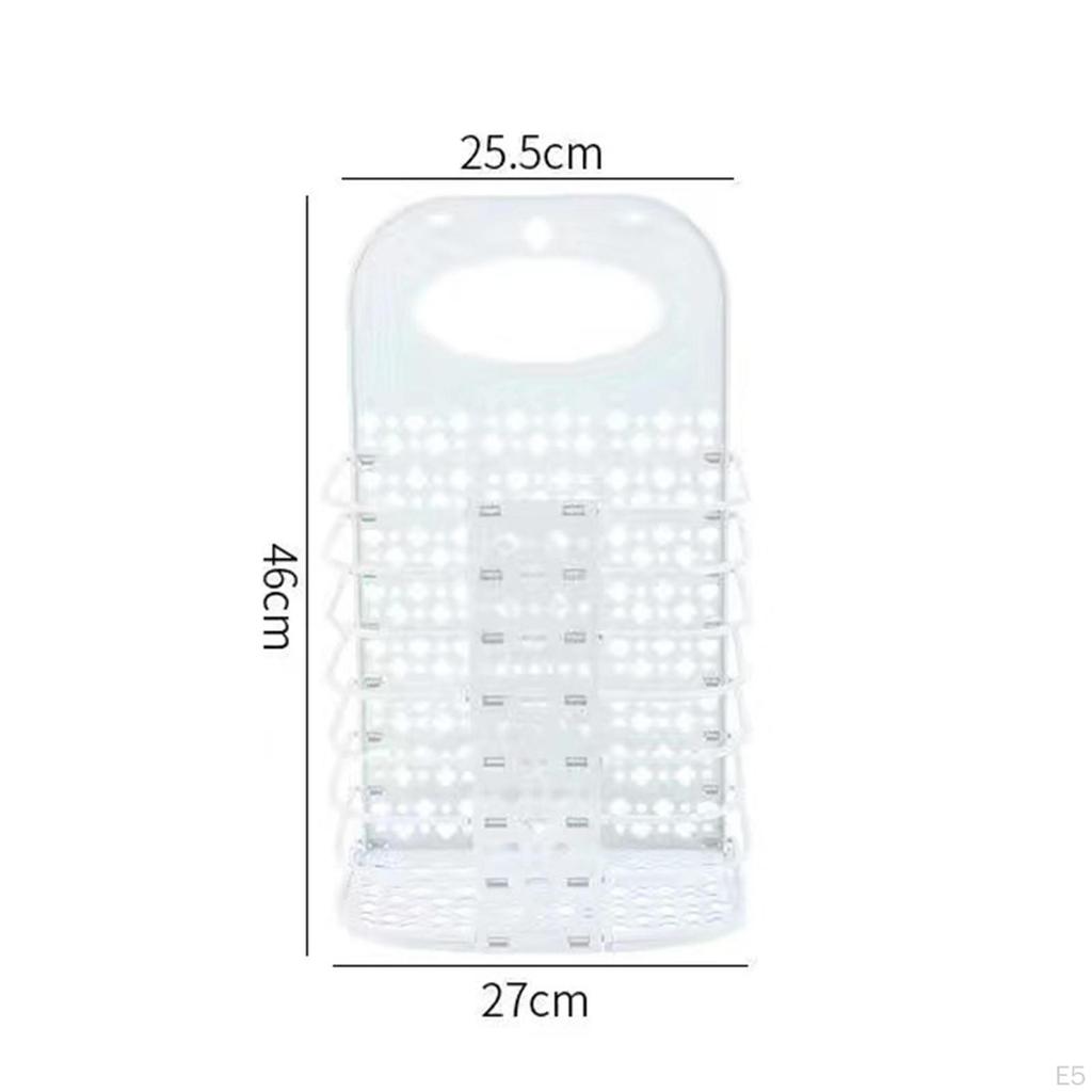 Collapsible Dirty Clothes Storage Basket, Wall Mounted with Sturdy Installation Hooks