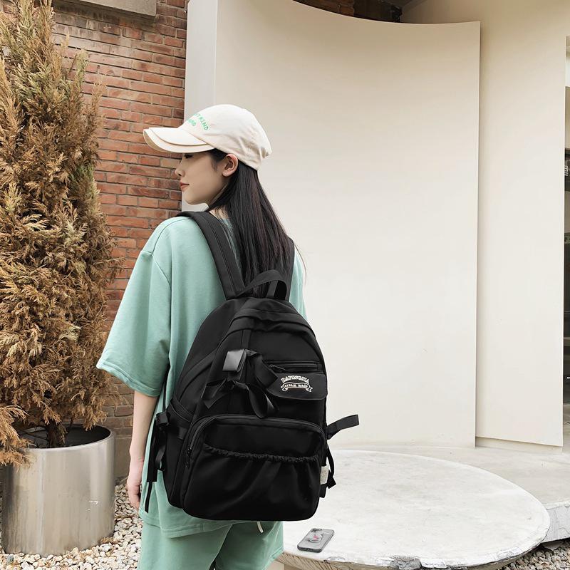 Japanese Cute Bow Backpack for Girls - Ideal for Middle and High School Students, Milk White Color, High Value