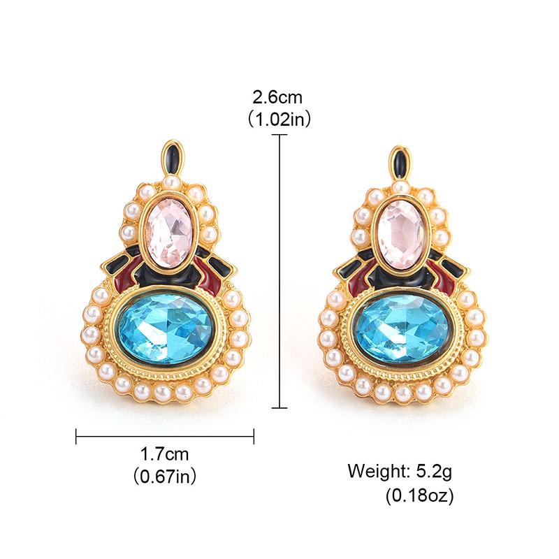 

Vintage French Gourd-Shaped Tassel Earrings - Blue & Pink