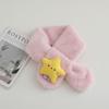 Plush Cross Neck Scarf Cartoon Star Shawl Scarves Cute Children Winter Scarf
