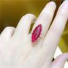 Russian Purple Gold Ruby Horse Eye Ring Korean Version Rose Gold Plated Olive Open Design Ring