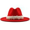 Modern Design  Wool Felt Wide Brim Flat Top Hat Formal Fashion Women Fedora Hat