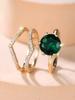 Crystal Female White Green Zircon Oval Stone Ring Set Fashion Vintage Gold Color Bridal Wedding Engagement Jewelry for Women