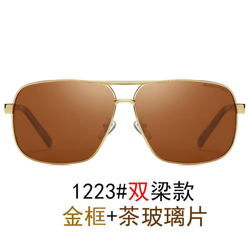 Velký obličej táta mužské polarizované brýle střední a staré sluneční brýle s dvojitým paprskem pro řízení rybářské brýle, zpracování skla, cena 1223