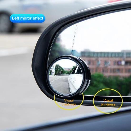 2 Stück Auto-Rückspiegel mit totem Winkel, Weitwinkelobjektiv-Design, 360 Grad verstellbar, rahmenlos, konvex, seitlicher Zusatzspiegel, Autoteile