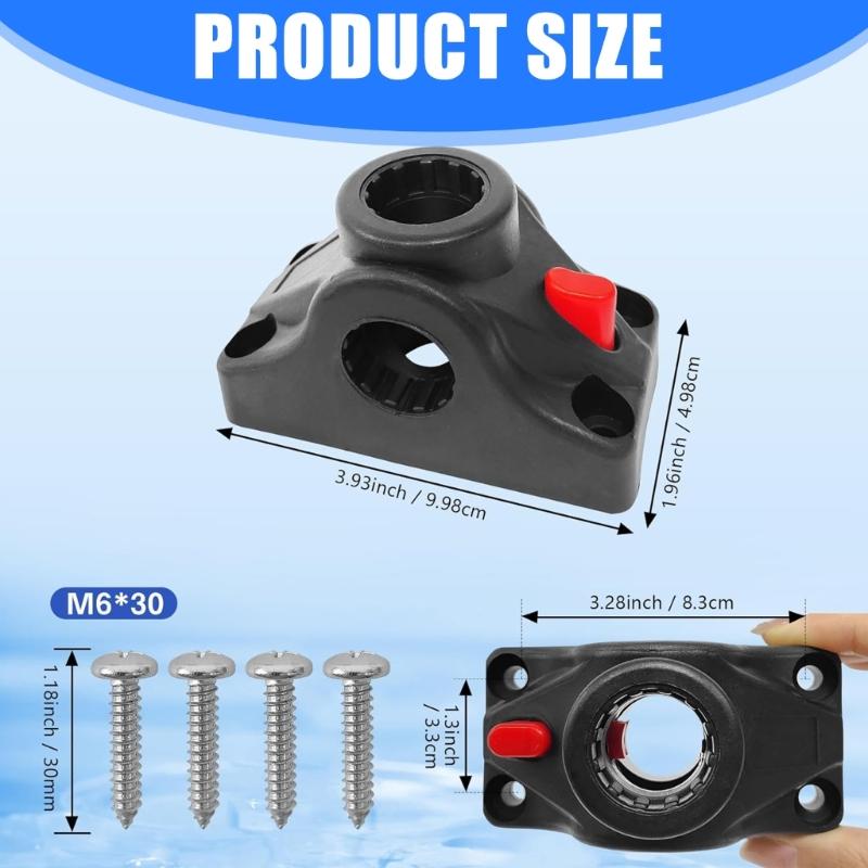 360 Degree Rotating Fishing Rod Holder Kayak Boats Fishing Fix Poles Mount Base Outdoor Fishing Equipment Enduring