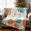 Abstract Boho Blob Line Cartoon Anime Print Flannel Blanket Soft Warm Throw for Kids Bedroom Sofa Christmas Office Car