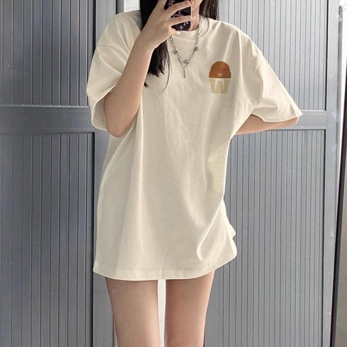 Teenager Summer Casual Short Sleeve Loose Plus Size Pullover Cotton T Shirt Top