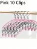 Clothes Hanger, Hanging Rack Space-Saving Curved Hanger For Yoga Pants And Leggings - Closet Organizer With 10 Clips