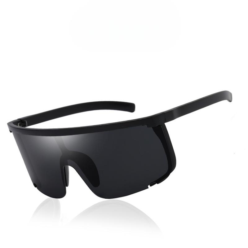 Non-polarized Fashion Integrated Design Large Frame Anti Blue Light Sunglasses Men Women Outdoor Sports Riding Wind Resistant Protection Eyeglasses