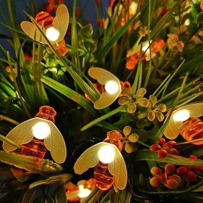 Solarbetriebene bienenförmige Lichterkette für den Außenbereich, 30 LEDs, wasserdichte Gartenbeleuchtung