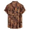 Men's Short Sleeved Shirt, Daily Fashion Printed Button Top, Chest Pocket Cardigan