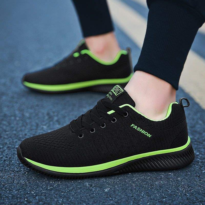 Single Mesh Shoes Breathable Sneakers Deodorant Running Shoes Lightweight Mesh Shoes Men's Travel Board Shoes