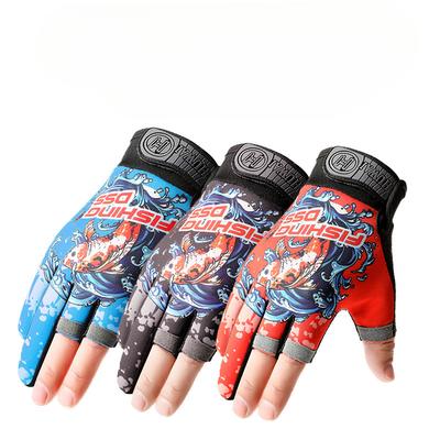 Outdoor Sun Protection Fishing Gloves for Men and Women In Summer Breathable Luya Anti Slip Wear Resistant Three Finger Cycling Fishing Gloves