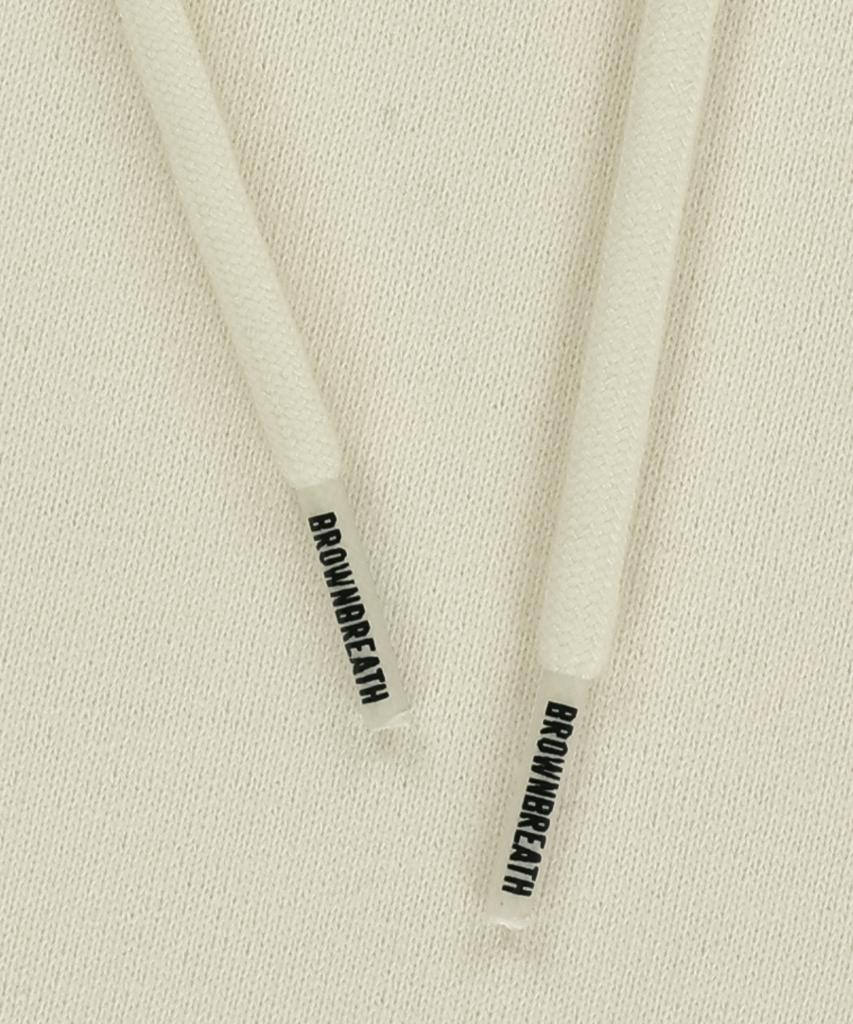 W Tag Crop Hoodie - Ivory