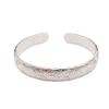 Bracelet Women's Solid Open Young Six Character True Words Bracelet White Copper Plated Silver Wide Bracelet Jewelry