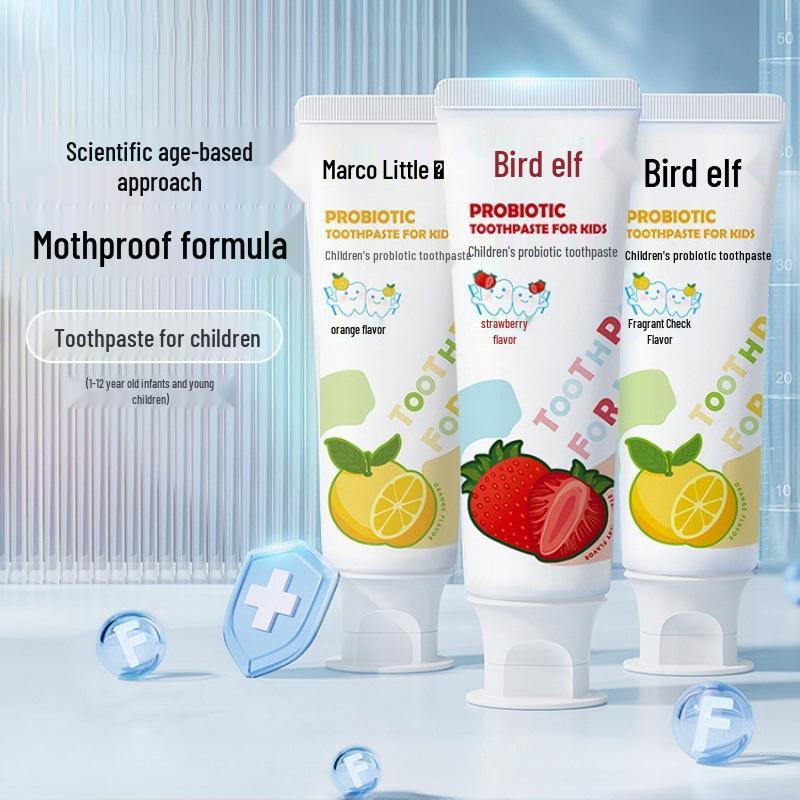 Fruit-Flavored Fluoride Toothpaste for Kids: Anti-Cavity, Probiotic, Suitable for Ages 1-12+