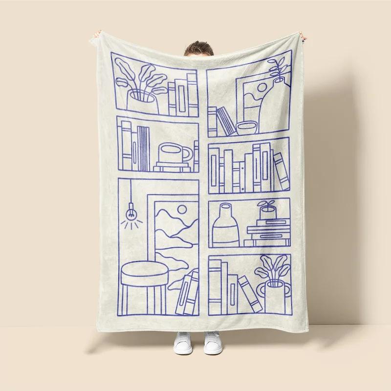 Morandi Color Abstract Art Blanket Coral Fleece Sofa Blanket ins Wind Living Room Bedroom Decorative Blanket Fade-Resistant
