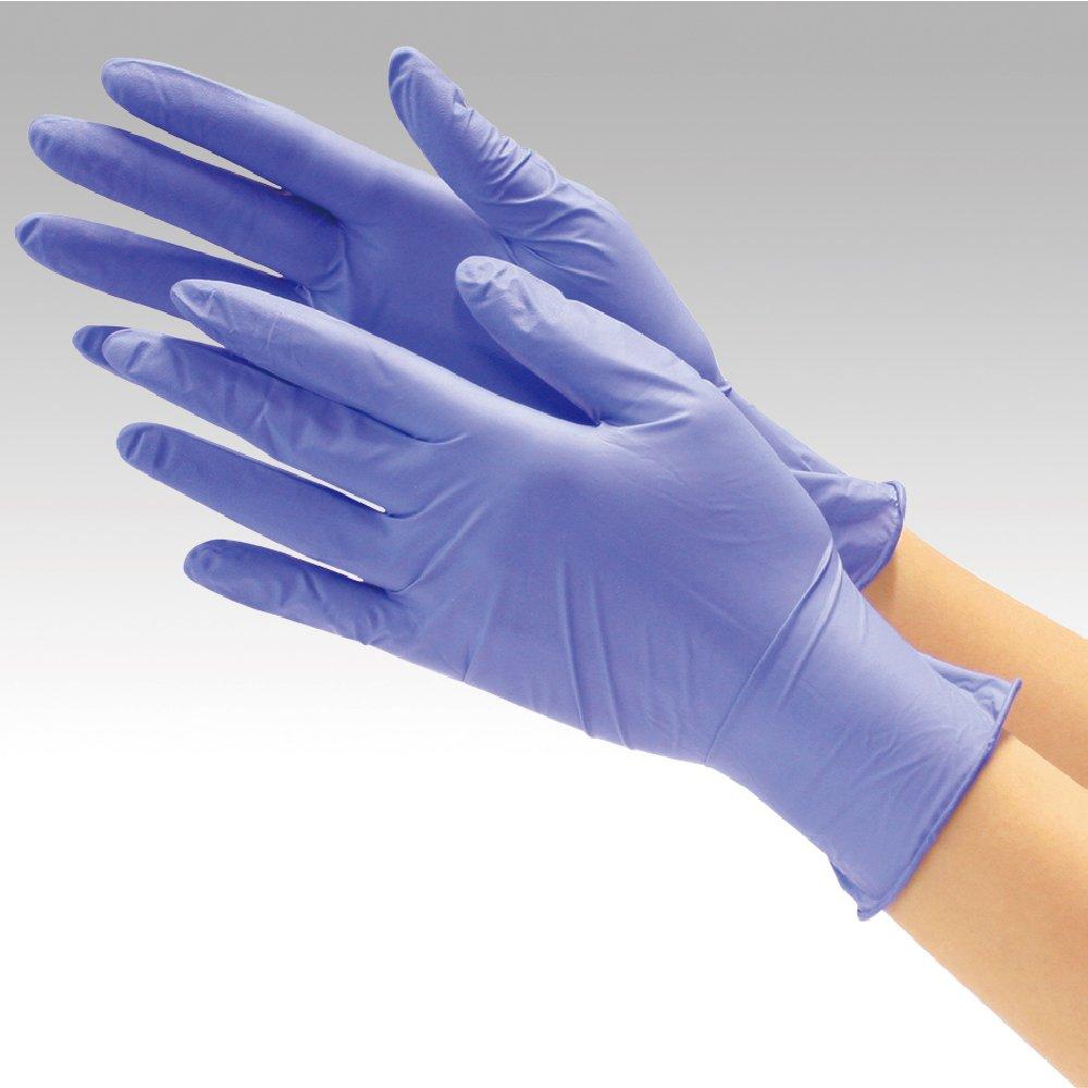 Kawanishi Kogyo Nitrile Disposable Blue Gloves, Powder-Free, 250p, Medium,