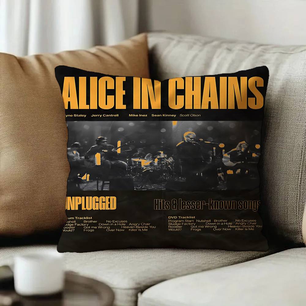 AAlice in Chains Band Cushion Cover Car Throw Pillow Case For Sofa Car Christmas Gift xcm xcm