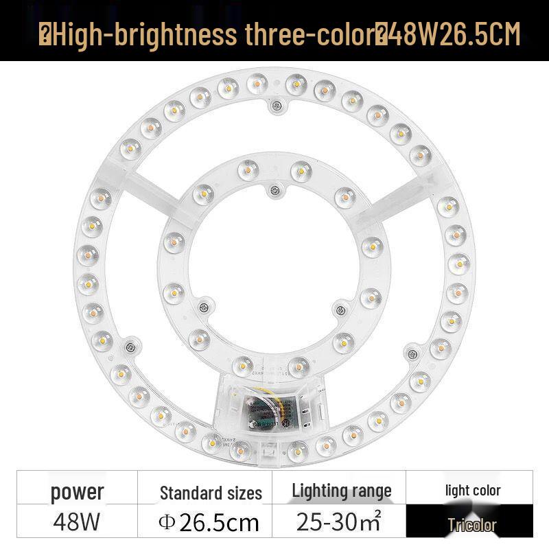 LED Eye Protection Ceiling Light Panel, Bright Magnetic Round Light for Bedroom and Living Room