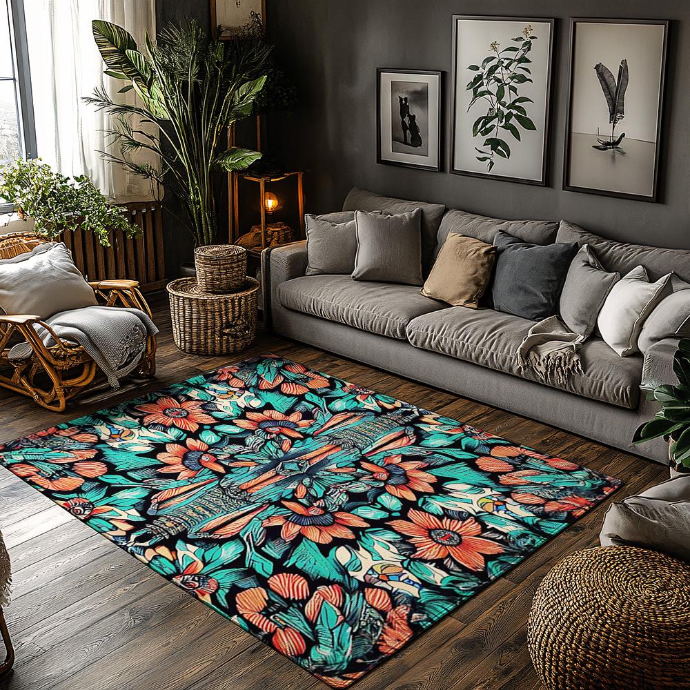 Botanical Pattern Doormat Indoor Outdoor Floor Mat Washable Entrance Rug Home Decor Tropical Leaf Design Area Rug Accent Rug