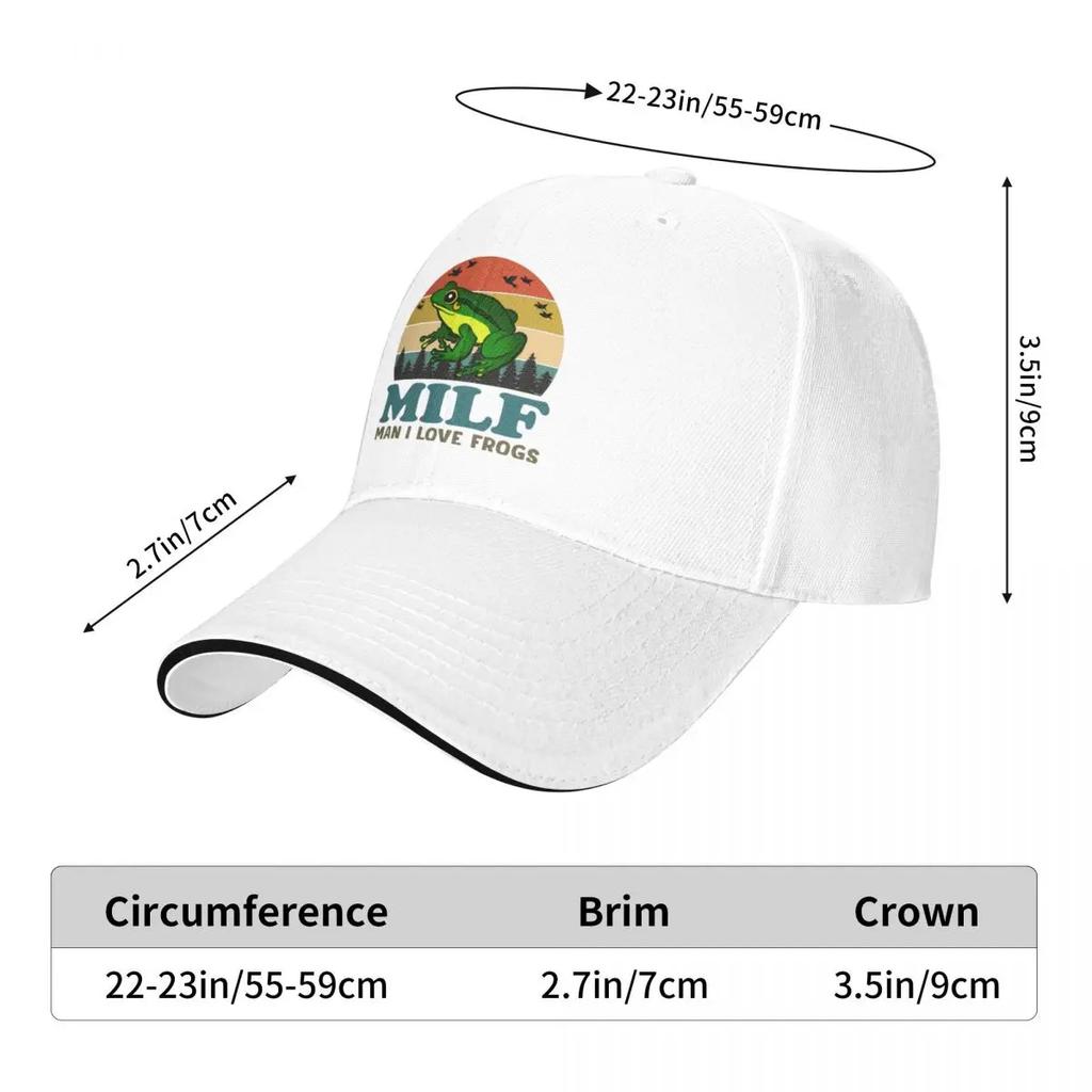 Baseball Caps MILF Funny Man I Love Frogs Graphic Unisex Outdoor Spring Hats