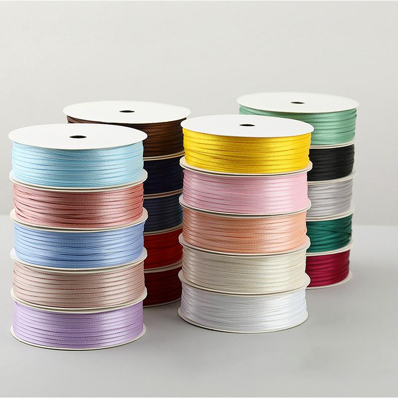 2MM Thin Ribbon Balloon 1 Volume Colorful Rope Ribbon Double-Sided Ribbon Decoration DIY Packaging Hair Accessories Wholesale