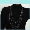 Collier Chaîne de Perles avec Design Multicouche Pour Femmes et Hommes Accessoire de Mode
