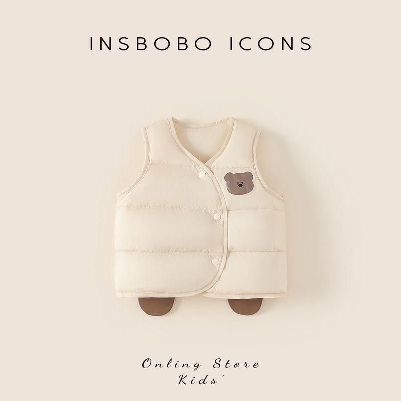 Insbobo Children s down Liner 2025 Autumn and Winter Girls  90 White Duck down Winter Clothing Boys  down Vest Rice White 90