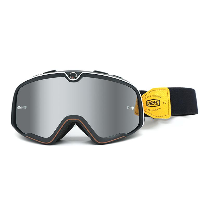 Trendy Retro-style Goggles for Motorcycle Riding, Racing, Outdoor Off-road Helmets, Windproof Riding Glasses