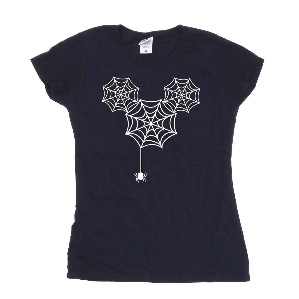 Disney Womens/Ladies Mickey Mouse Spider Web Head Cotton T-Shirt