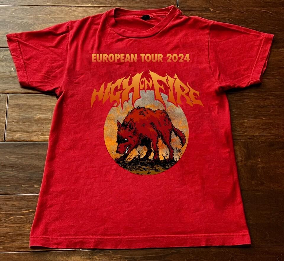 High On Fire European Tour 2024 Band Gift For Fan S to 5XL Red T-shirt GC1974 Unisex T-Shirt S