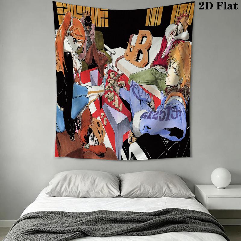 Bleach Wall Tapestry Aesthetic Wall Hanging Printed Fabric Blanket Decorative Tapestries for Bedroom Living Room Home Decor