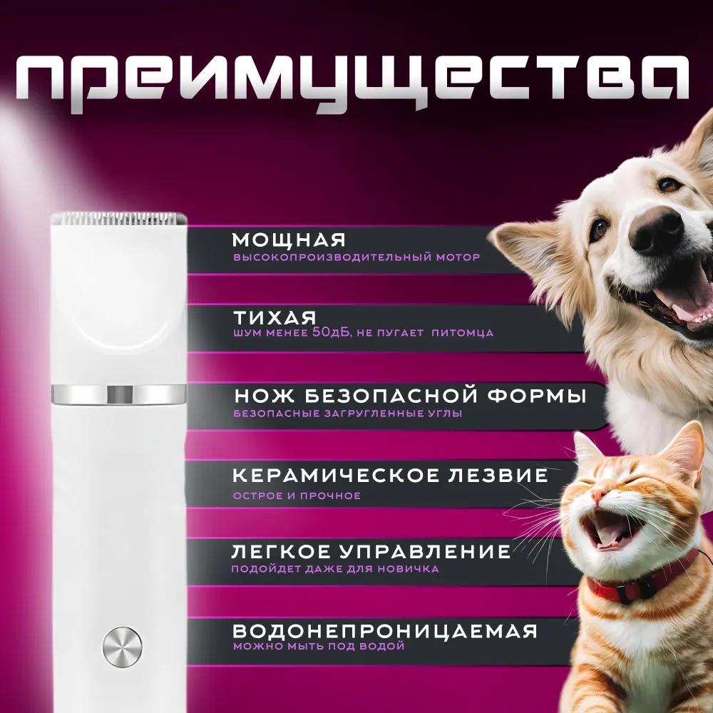 Set of cordless trimmer animal clipper with claw grinder