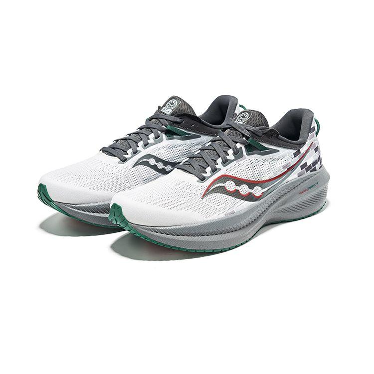 Saucony Triumph 21 Comfortable Shock Absorbing Durable Breathable Low Top Casual City Commuting Running Shoes Unisex sneaker Gray Green S20881-215