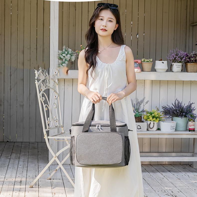 Large Insulated Cooler Bag, Waterproof Thermal Lunch Tote with Thick Aluminum Foil for Picnic & Car