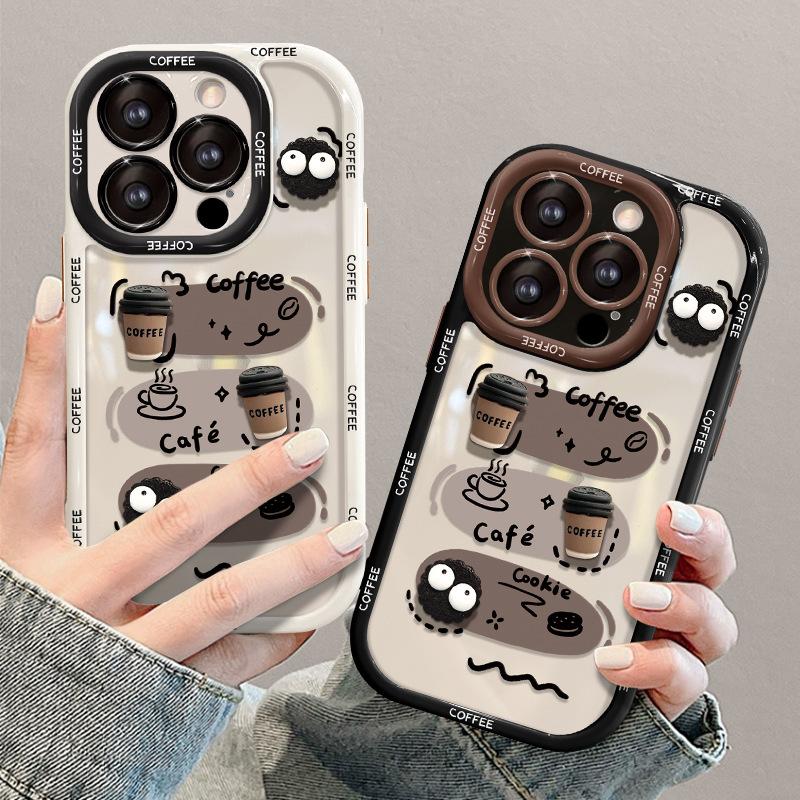 

Suitable for Xiaomi 13 Mobile Phone Case 12s/x Cream Shell Redmi K60 Anti-fall Note12 Graffiti Coffee Briquette Doll Redmi Note 12 Pro