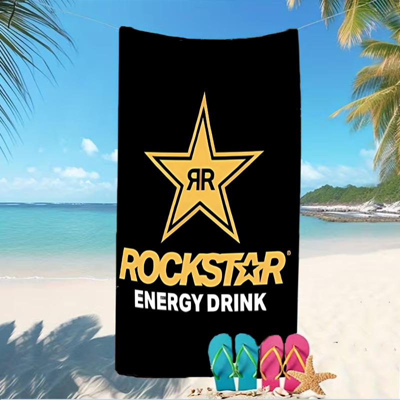 Beach Towel with Rockstar Energy Pattern - soft,absorbent,machine washable Lightweight&Modern,swimming,Travel Essentials