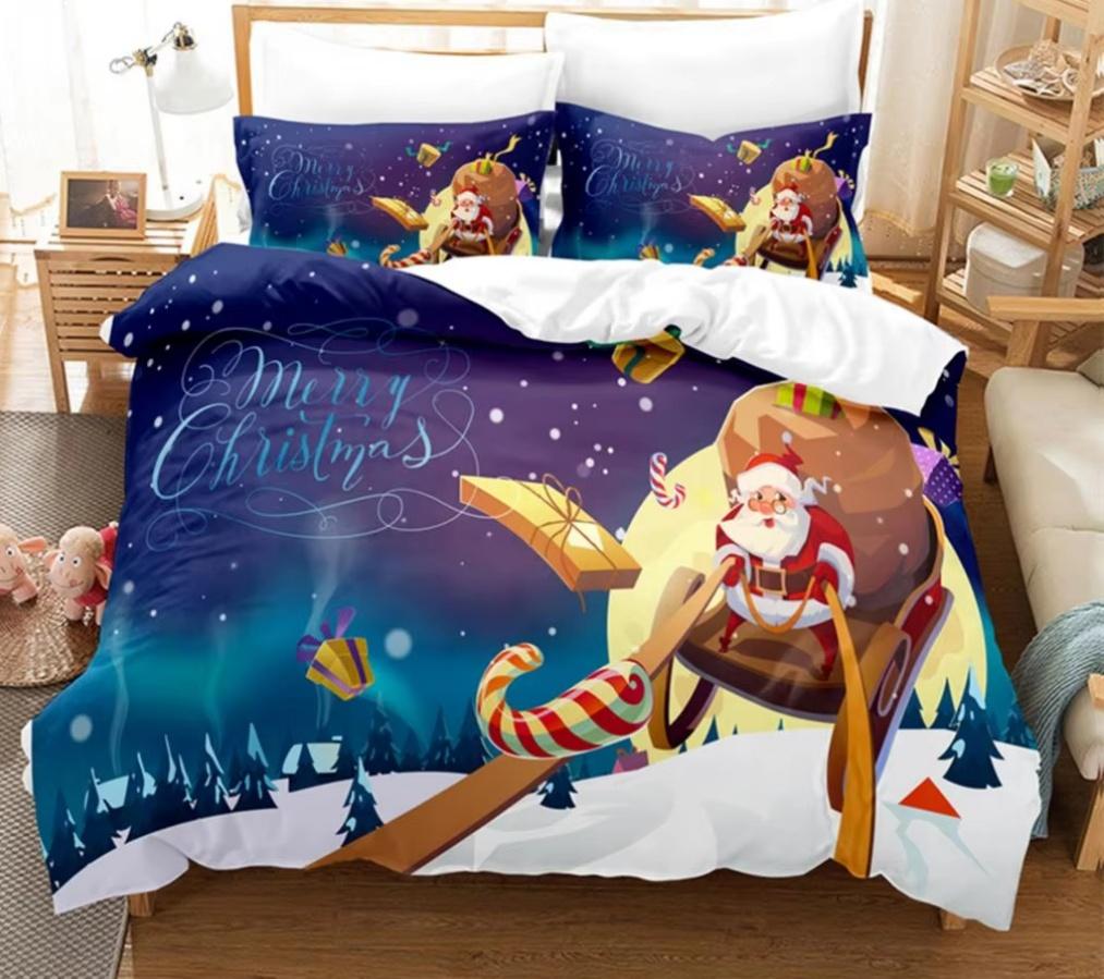 

Comforter Christmas Sleigh Bedding Set King Size 3D Bedding Digital Printed Sheets Christmas Themed Set 3 Piece Comforter (quilt)-EU Single(135*200cm)3pcs